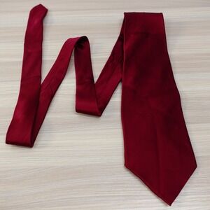 Plain Burgundy Neck Tie Mens Red Satin Solid Silk Wedding Groom GIORGIO BISSONI